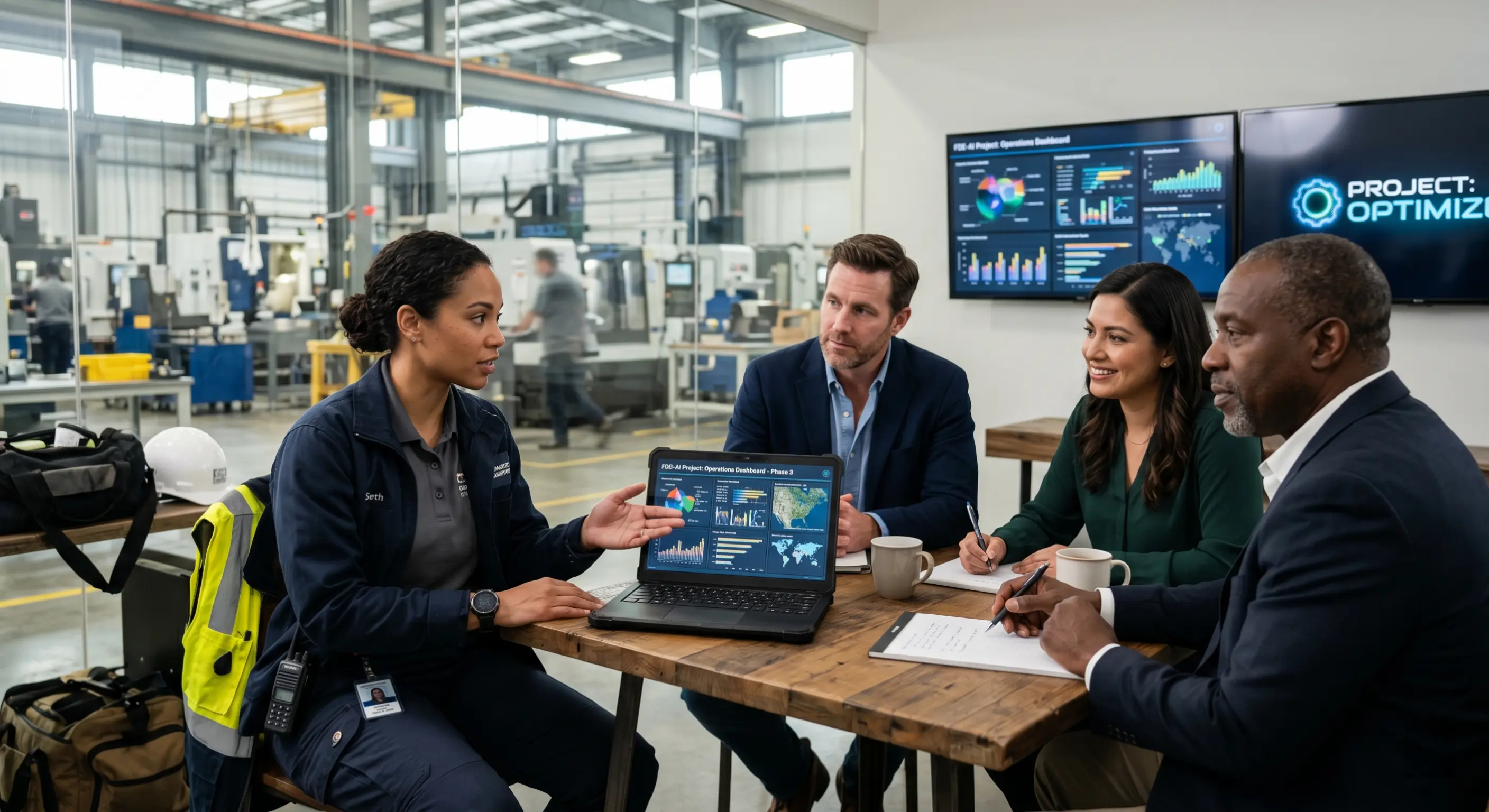 Forward-Deployed Engineer collaborating with client team on AI implementation